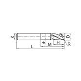 Solid carbide milling Torus mill General machining of Al and Al alloys AL-2R-AIR - Makotools Industrial Supply Tools for Metal Cutting